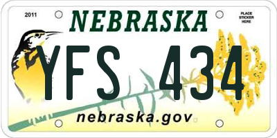 NE license plate YFS434
