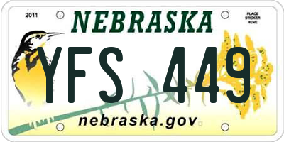 NE license plate YFS449