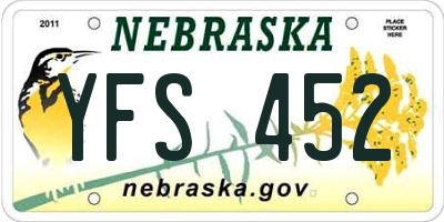 NE license plate YFS452