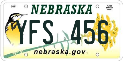 NE license plate YFS456