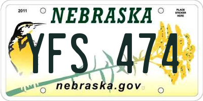NE license plate YFS474