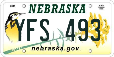 NE license plate YFS493