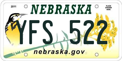 NE license plate YFS522