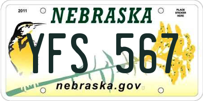 NE license plate YFS567