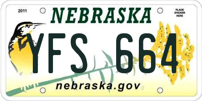 NE license plate YFS664