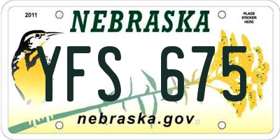 NE license plate YFS675