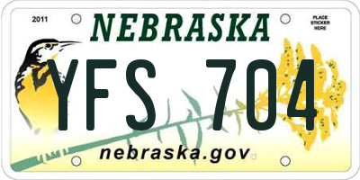 NE license plate YFS704