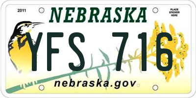 NE license plate YFS716