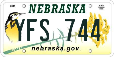 NE license plate YFS744