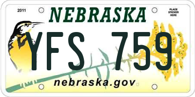 NE license plate YFS759