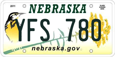 NE license plate YFS780
