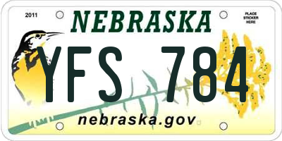 NE license plate YFS784