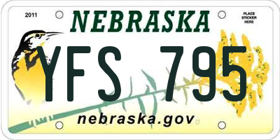 NE license plate YFS795