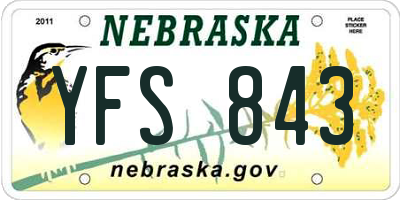 NE license plate YFS843