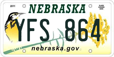 NE license plate YFS864