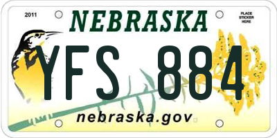 NE license plate YFS884