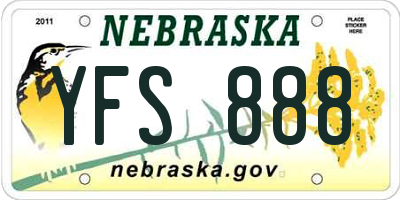 NE license plate YFS888