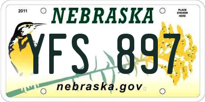 NE license plate YFS897