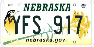 NE license plate YFS917