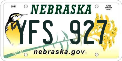 NE license plate YFS927