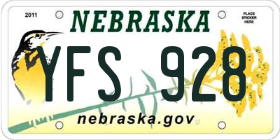 NE license plate YFS928