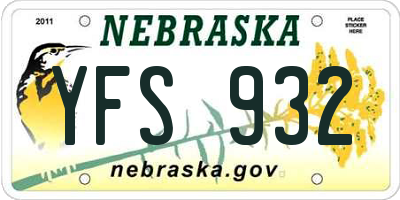 NE license plate YFS932