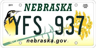NE license plate YFS937