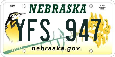 NE license plate YFS947