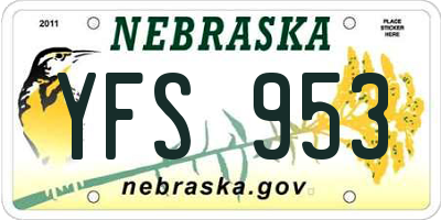 NE license plate YFS953