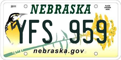 NE license plate YFS959