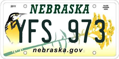 NE license plate YFS973
