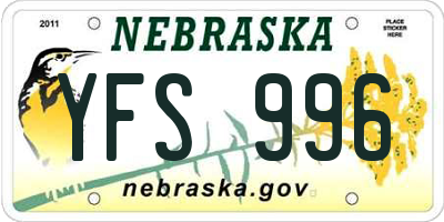 NE license plate YFS996