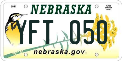 NE license plate YFT050