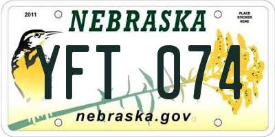 NE license plate YFT074