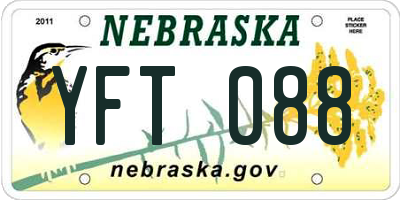 NE license plate YFT088