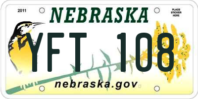 NE license plate YFT108