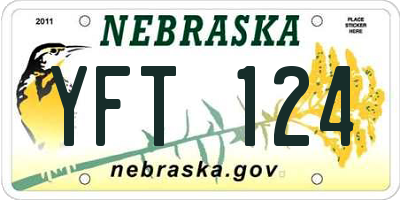 NE license plate YFT124