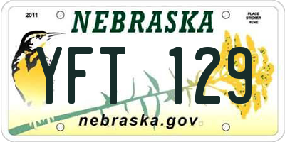 NE license plate YFT129