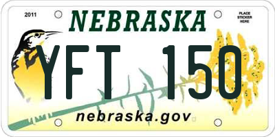 NE license plate YFT150