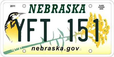 NE license plate YFT151