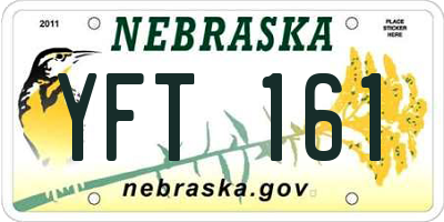 NE license plate YFT161