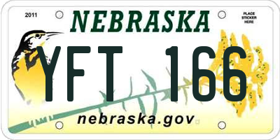 NE license plate YFT166