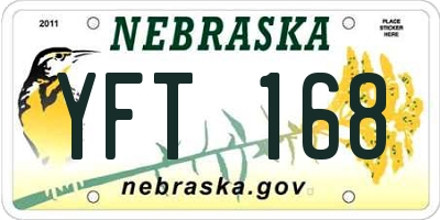 NE license plate YFT168