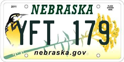 NE license plate YFT179