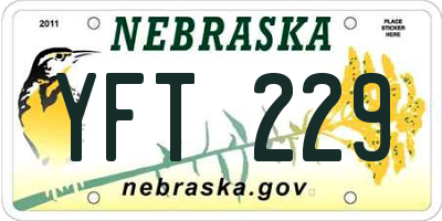 NE license plate YFT229