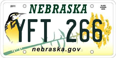 NE license plate YFT266