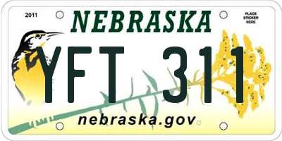 NE license plate YFT311