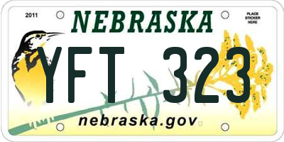 NE license plate YFT323