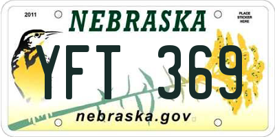 NE license plate YFT369