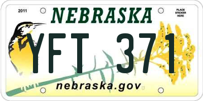 NE license plate YFT371